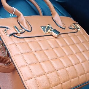 Elegant Tan Quilted Handbag